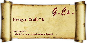 Grega Csák névjegykártya
